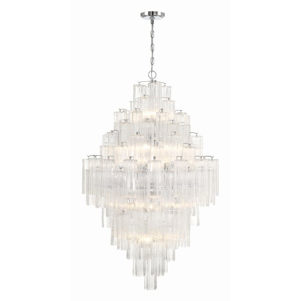 slide 2 of 9, Addis 20 Light Polished Chrome Chandelier - 30.5"W x 49.5"H x 30.5"D