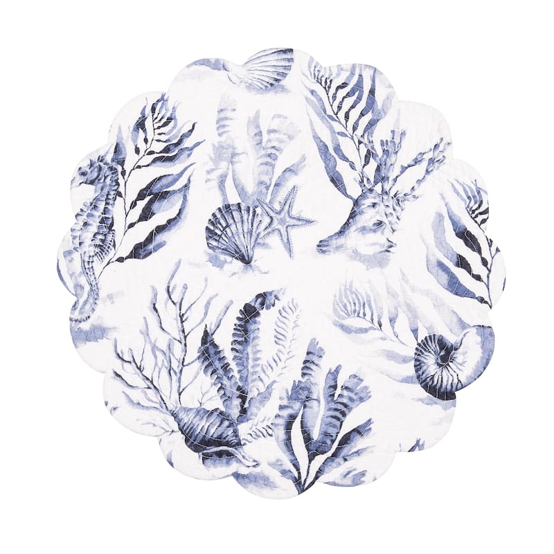 Midnight Lagoon Round Placemats Set of 6, 17"