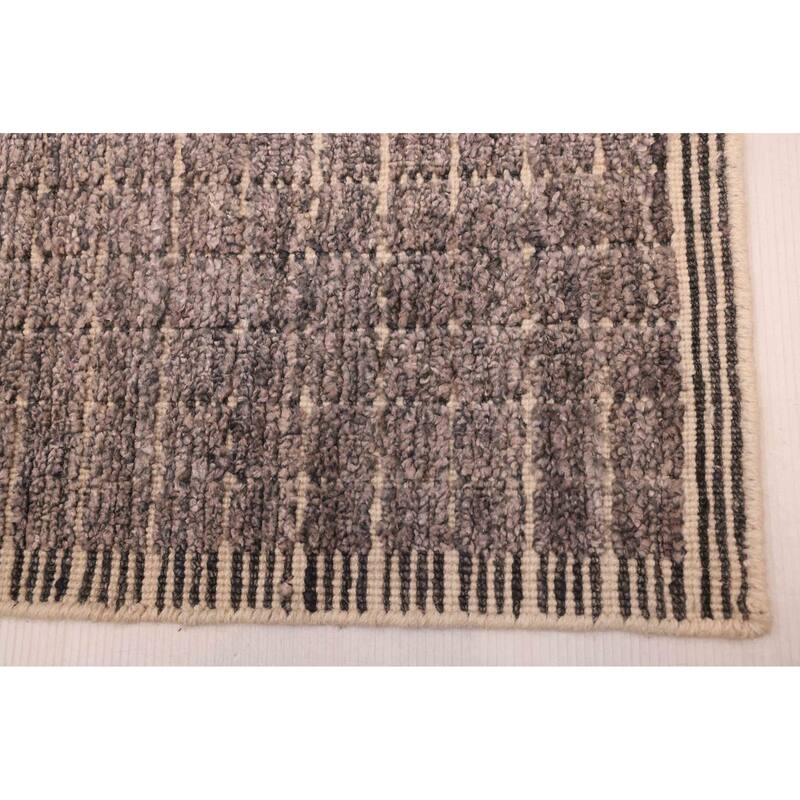 ECARPETGALLERY Hand Loomed Ananda Dark Grey Silk Rug - 4'1 x 6'1