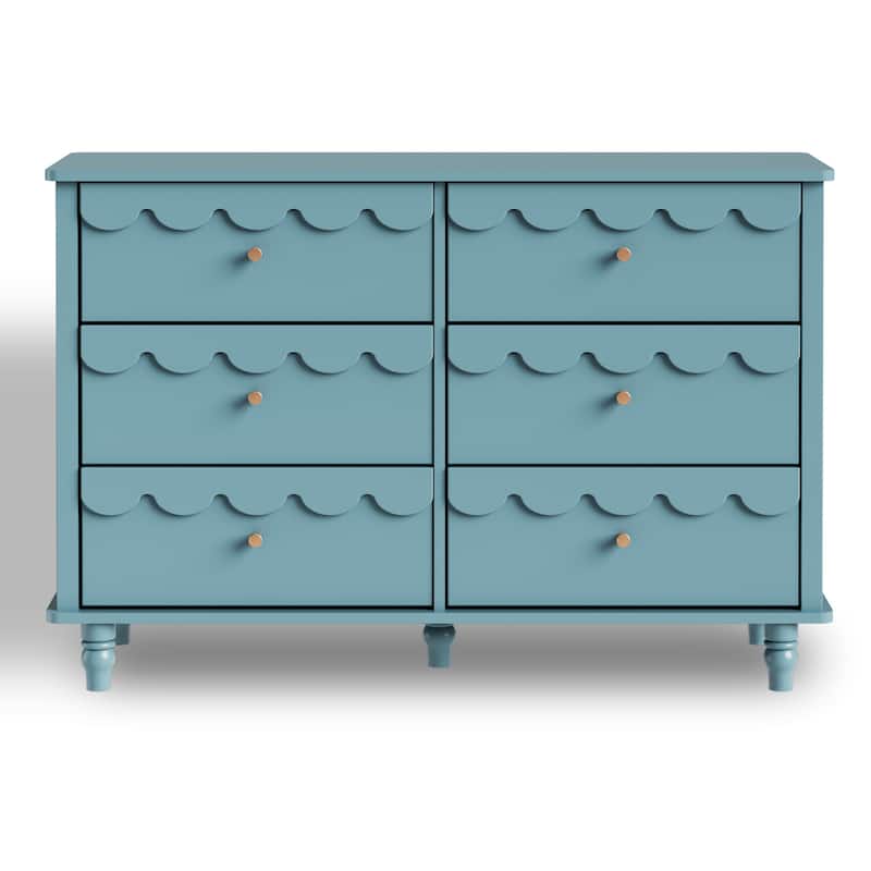 Whimsical Cloud Dresser with 6 Drawers Cute Kids Bedroom Storage