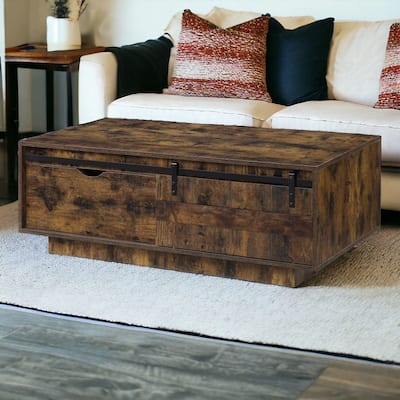 Rectangular Coffee Table with Storage Drawer and Shelf for Living Room - 47” x 23” x 17”