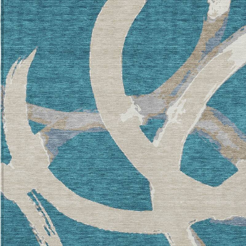 HomeRoots Abstract Transitional Rectangle Outdoor Rug