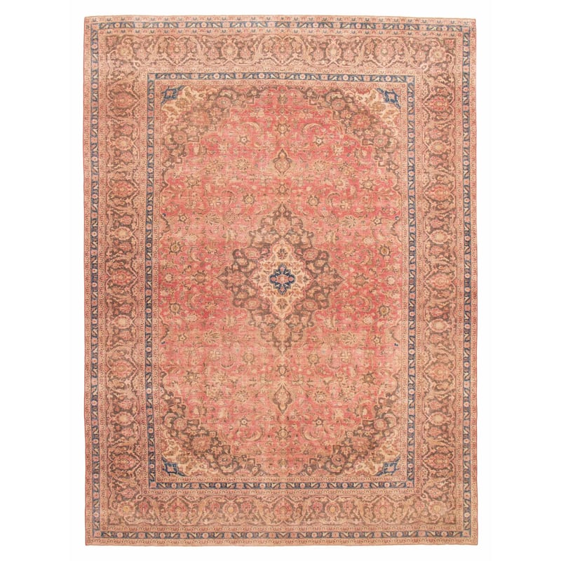 ECARPETGALLERY Hand-knotted Antalya Vintage Red Wool Rug - 9'7 x 12'10 - Red - 9'7 x 12'10