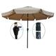 10ft Patio Umbrella Market Table Round Umbrella with Crank and Push Button Tilt