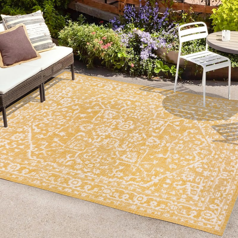 JONATHAN Y Medallion Textured Weave Indoor/Outdoor Area Rug