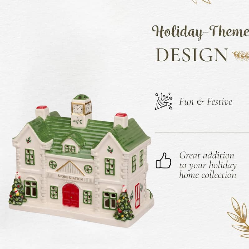 Spode Christmas Tree Village Train Station Miniature