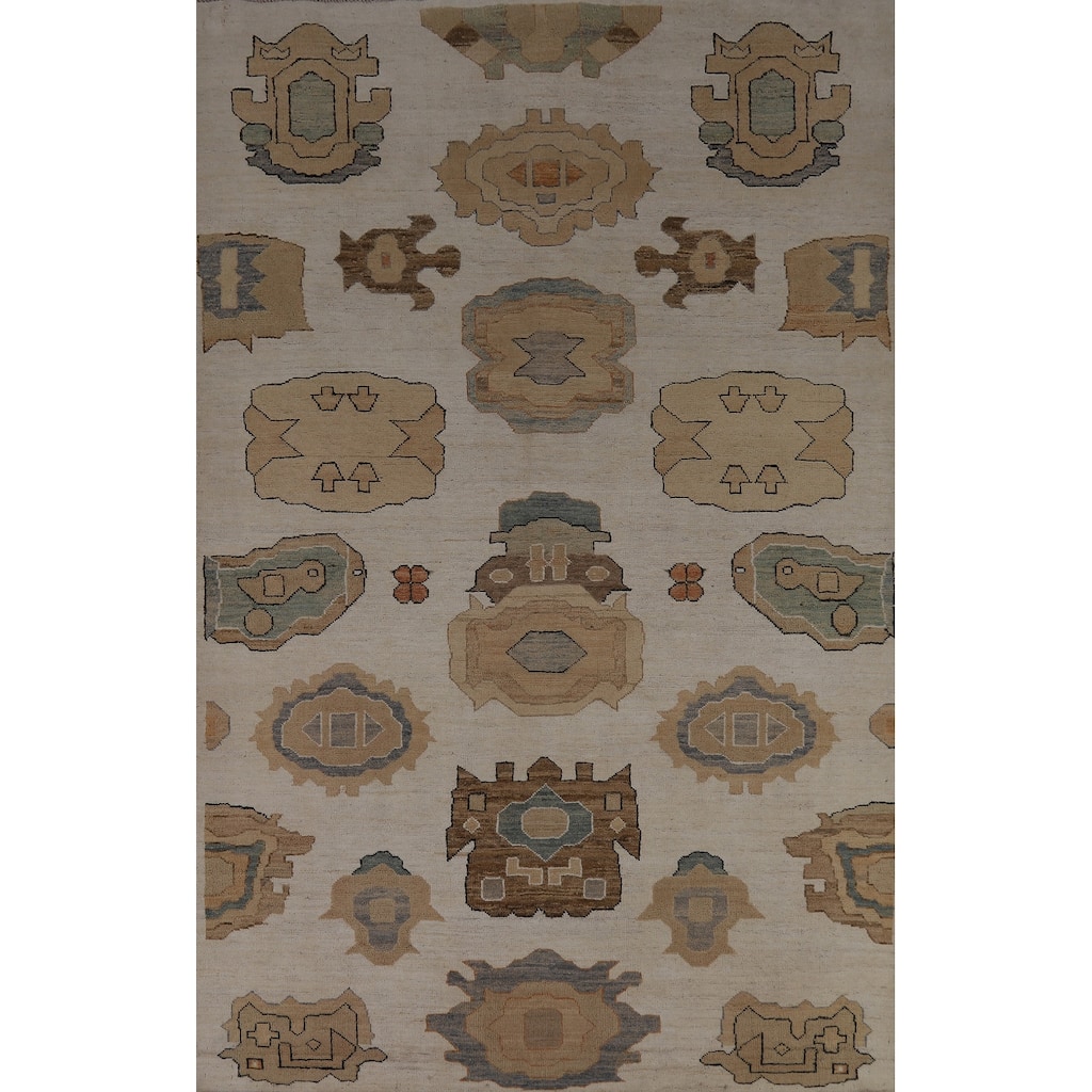 Vegetable Dye Gabbeh Oriental Area Rug Handmade Wool Carpet - 5'1" x 8'2"