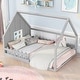 preview thumbnail 11 of 10, Full Size Wood House Bed with Window and Fence,