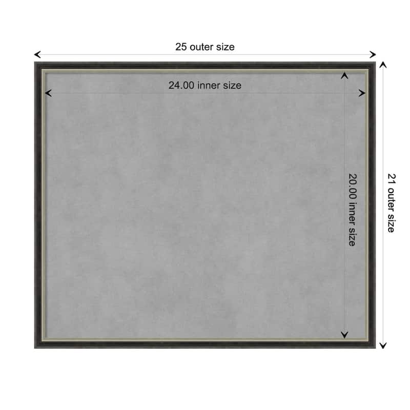 Amanti Art Theo Black Silver Narrow Framed Magnetic Board - Board Size 24x20