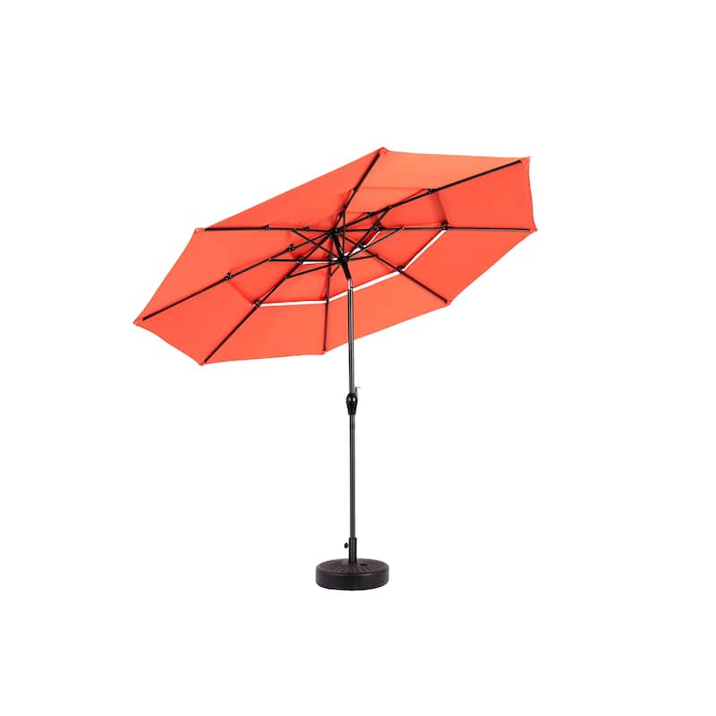 Aluminium 10ft 3 Tier Auto-tilt Umbrella ,Outdoor Patio Umbrella - Market Table Pool Deck Umbrella (Base Not Included)