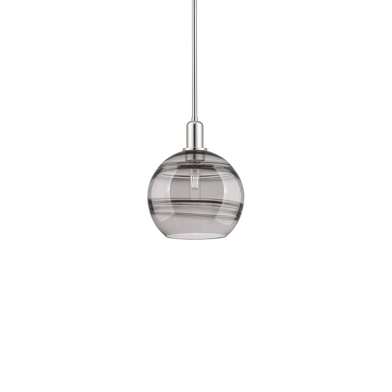 Innovations Lighting 716-1S-13-10 Rochester Pendant Rochester 10" Wide - Polished Nickel / Light Smoke