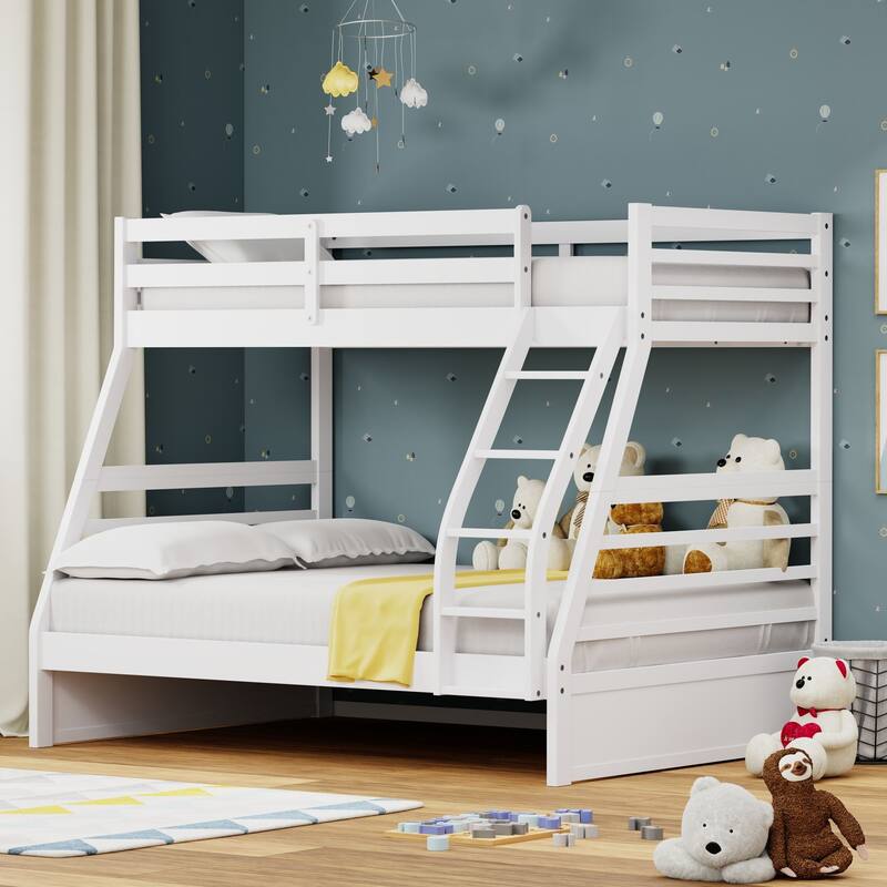 Plana Wood Bunk Bed - White - Full