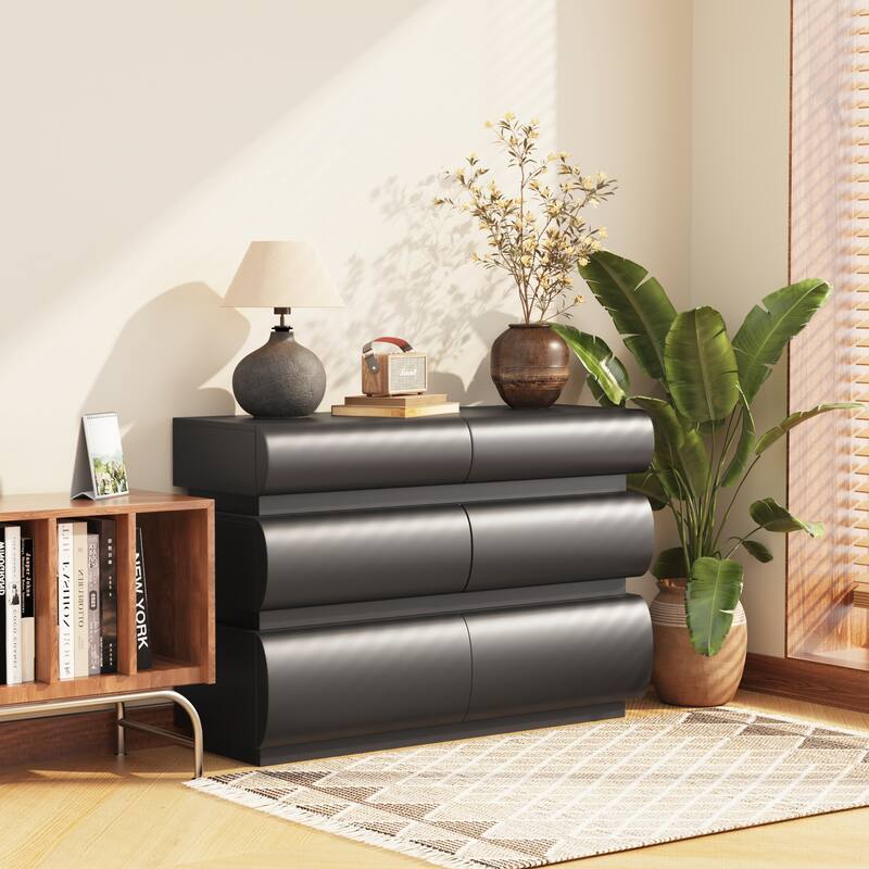 Modern Bedroom Dresser with Wide Storage Drawers, No Handle