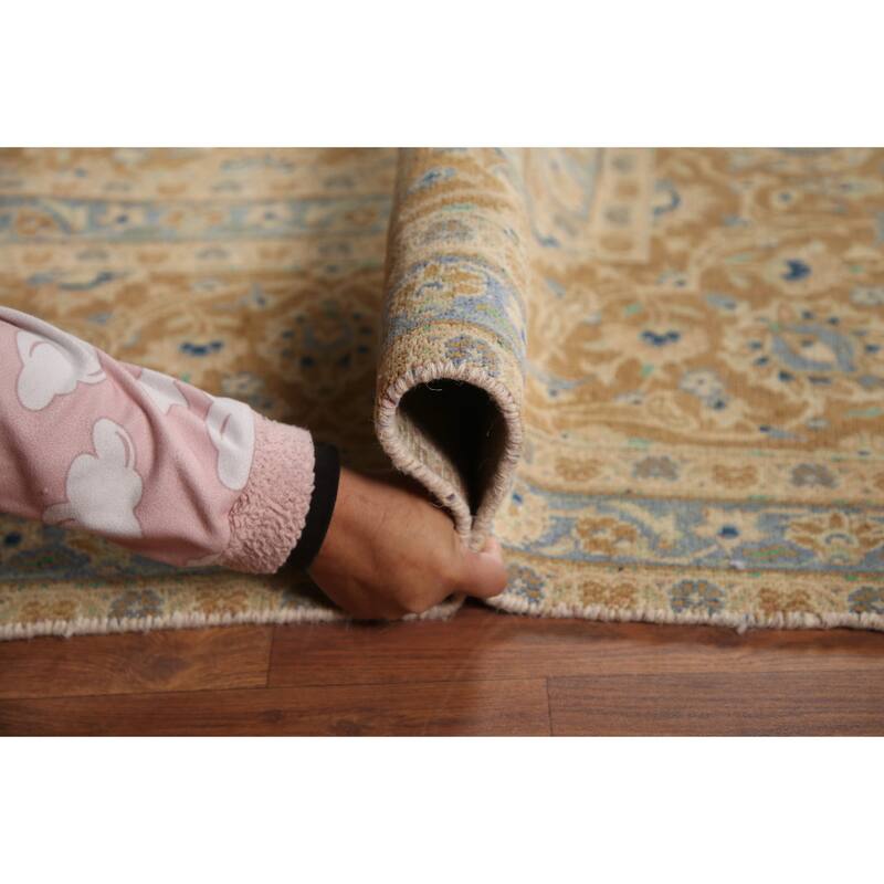 Hand Knotted Oriental 100% Wool Carpet Traditional Floral Coral Mashad Area Rug - 12' 5'' X 9' 3''