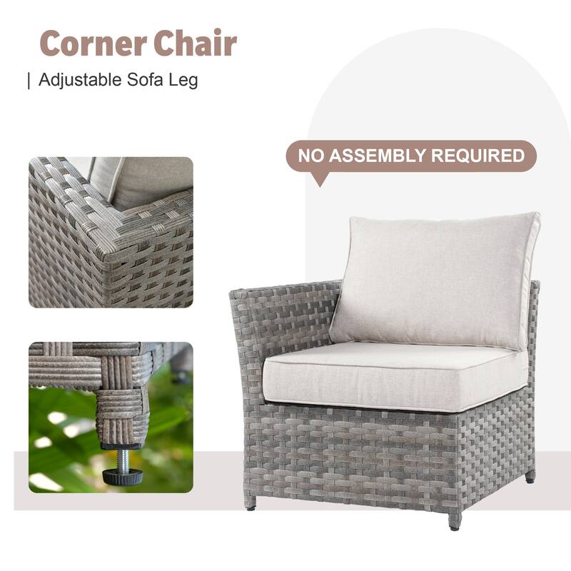 XIZZI 13-piece Outdoor Patio Wicker Furniture Set with Fire Table
