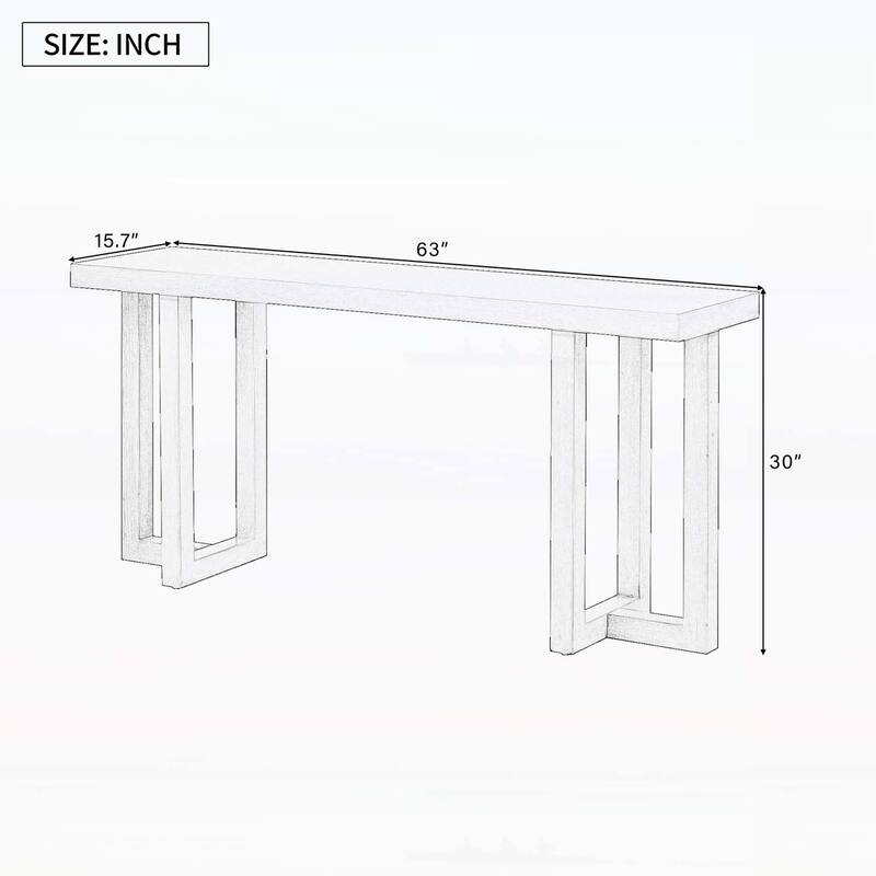 Modern and Classic Console Table with Wood Legs