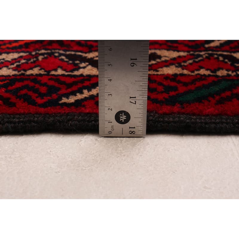 ECARPETGALLERY Hand-knotted Royal Baluch Red Wool Rug - 3'3 x 6'1