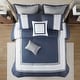 preview thumbnail 4 of 40, 510 Design Powell Navy/ White 8 Piece Embroidered Comforter Set