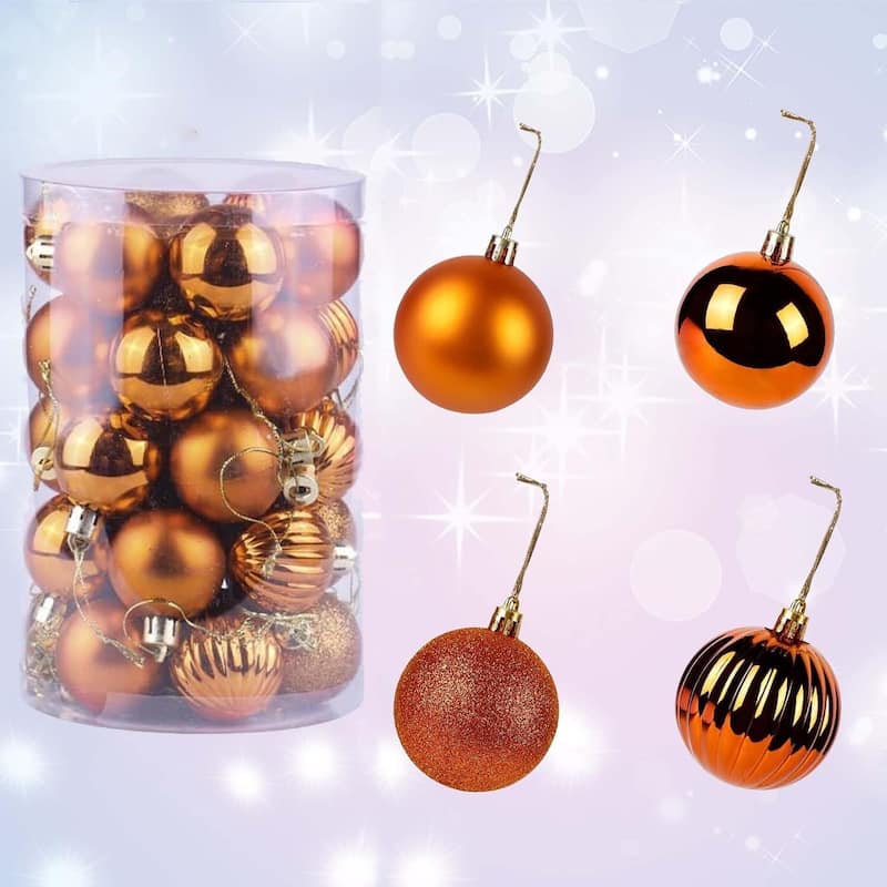 34PCS 1.57in Decorative Christmas Balls Ornaments for Xmas Tree Decor - N/A