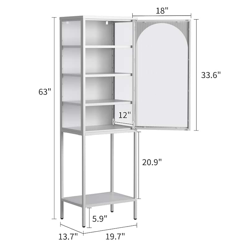 Metal Glass Door Display Storage Cabinet