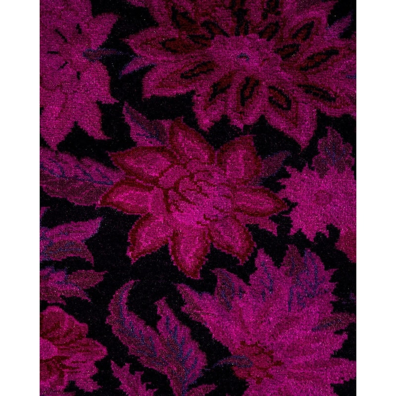 Overton Hand Knotted Wool Vintage Inspired Modern Contemporary Overdyed Pink Area Rug - 6' 2" x 9' 1"