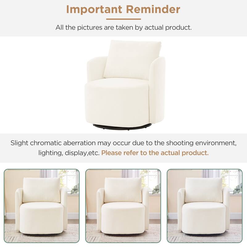 Chenille Swivel Barrel Chair