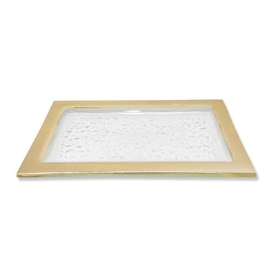 Gold Border Hammered Tray