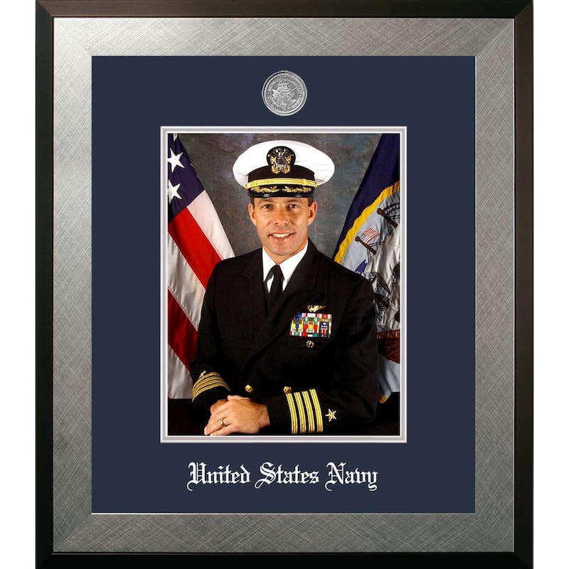 Patriot Frames Navy 8x10 Portrait Honors Frame with Silver Medallion