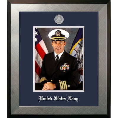 Patriot Frames Navy 8x10 Portrait Honors Frame with Silver Medallion