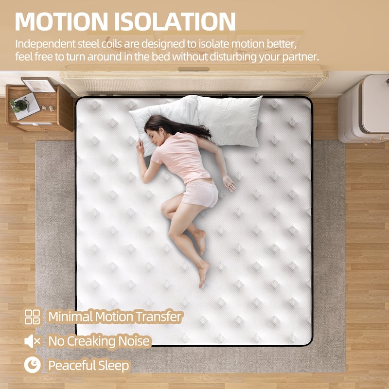 12" Medium Hybrid Mattress with Pocket Spring Motion Isolation