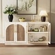 preview thumbnail 2 of 16, Double Layered 4 Doors Cabinet Modern Arched Design Storage Cabinet