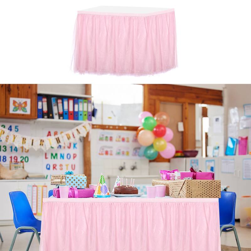 2 Pcs 6ft Tulle Table Skirt Tutu Tablecloth for Party Table Decoration - 72 x 30 inch