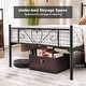preview thumbnail 5 of 7, Twin XL Metal Bed Frame with Heart-shaped Headboard