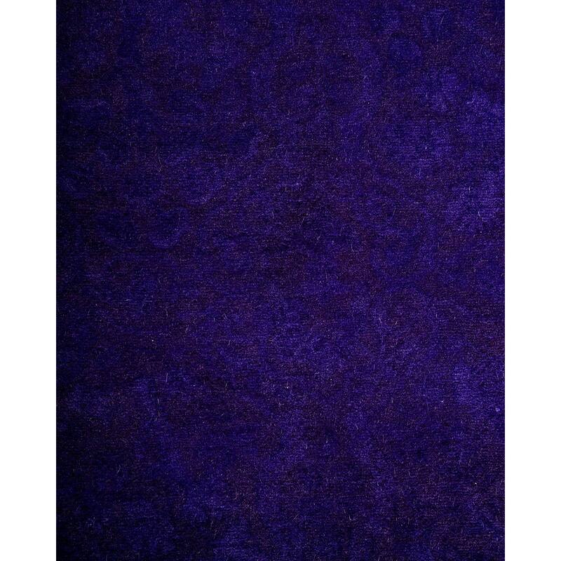 Overton Hand Knotted Wool Vintage Inspired Modern Contemporary Overdyed Purple Runner Rug - 2' 8" x 17' 0"