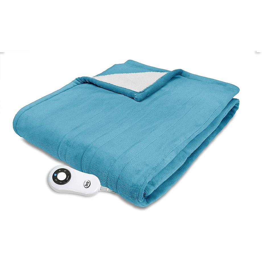 Super Soft Reversible Microplush/Sherpa Heated Electric Throw Blanket - Bed  Bath & Beyond - 33025906