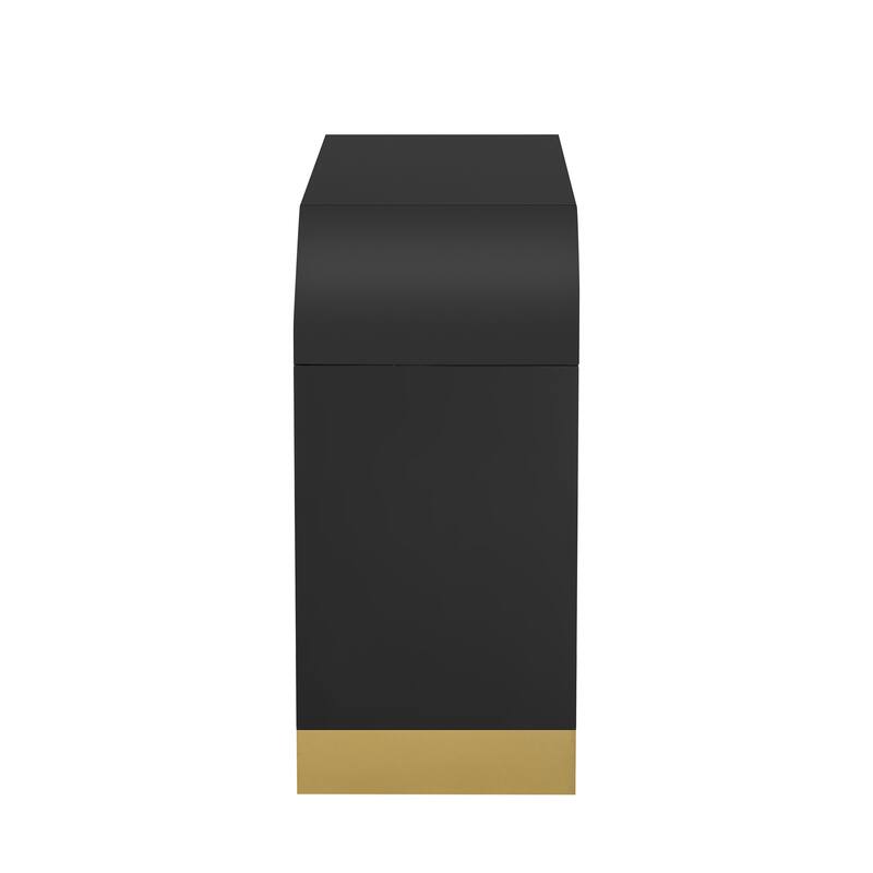 59.8" Sideboard Buffet Cabinet with arched ceiling and 4-door Pine veneer Storage Cabinet with Adjustable Shelves