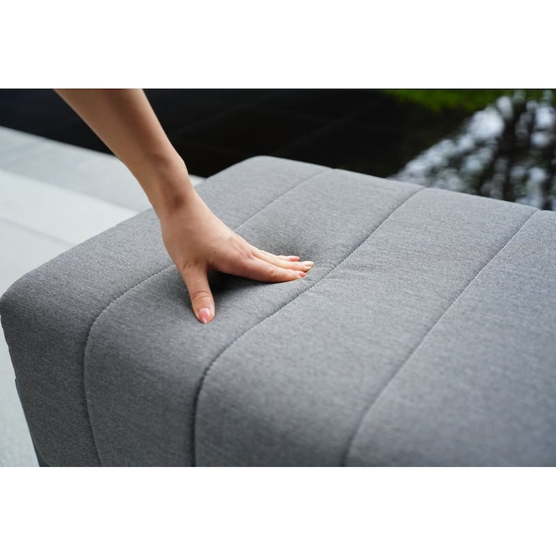 Outdoor Indoor Aluminum Patio Sofa with Coffee Table Collection ,Grey(You can choose one set or a single piece)
