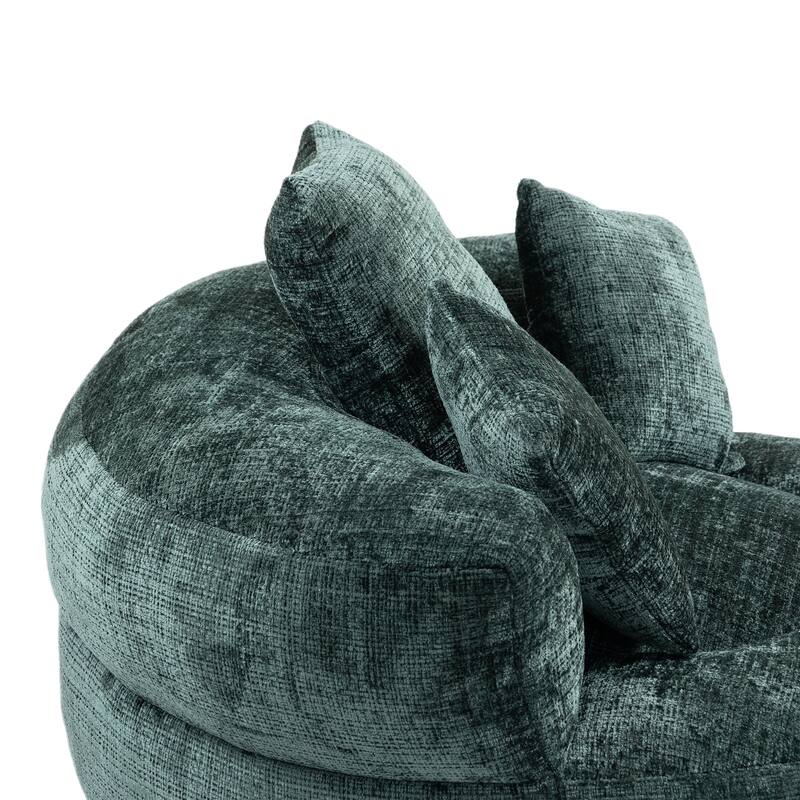 Chenille Lazy Sofa with Pillows
