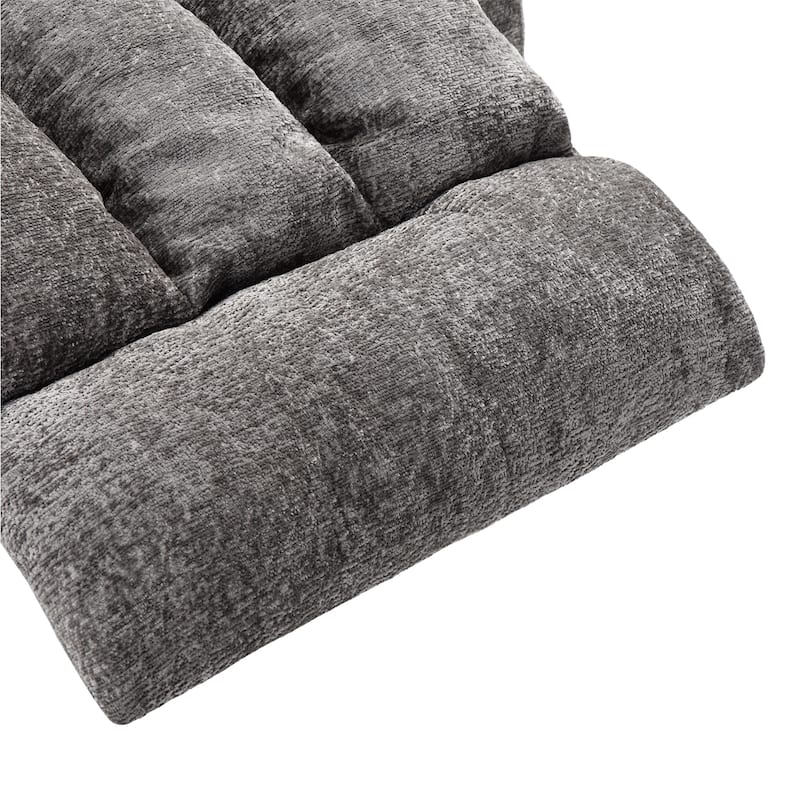 Upholstered Rocker Recliner Chair with Side Pocket,Ergonomic 110°-160°Adjustable Reclining Chairs,Sofa Chair with Footrest