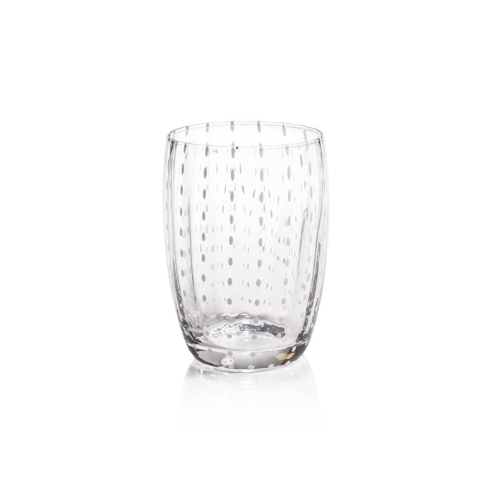Pescara White Dot Tumbler Glasses, Set of 4