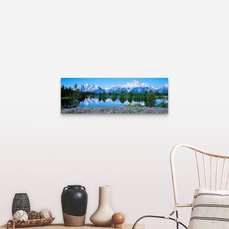 "Teton Range Grand Teton National Park WY" Canvas Wall Art - 36 x 12