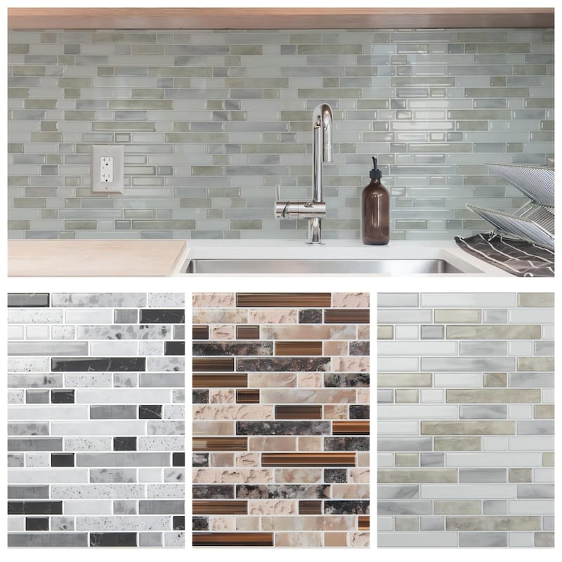 Art3d 10pcs Peel and Stick Backsplash Thickened Tiles, 12''x12'', Cover 10 Sq.Ft. - 11.8"x11.8"