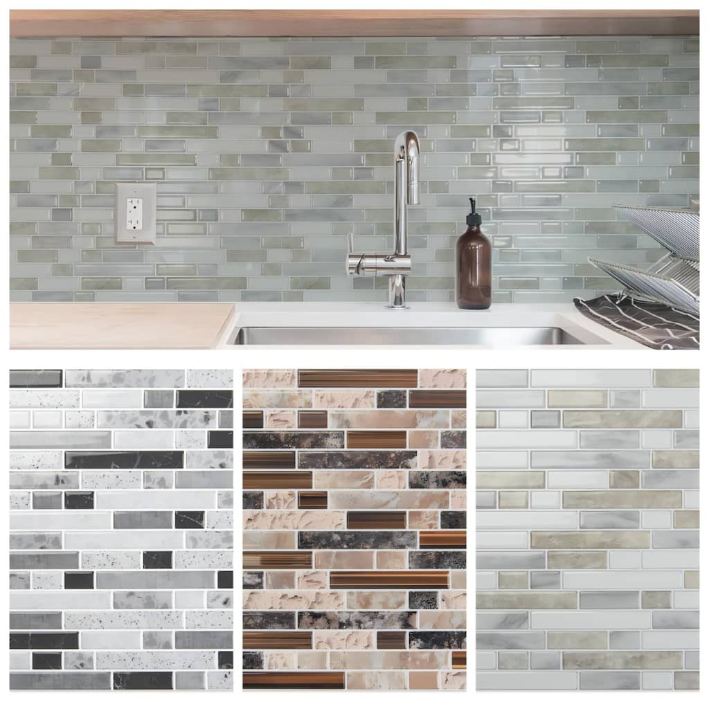Art3d 10pcs Peel and Stick Backsplash Thickened Tiles, 12''x12'', Cover 10 Sq.Ft. - 11.8"x11.8"