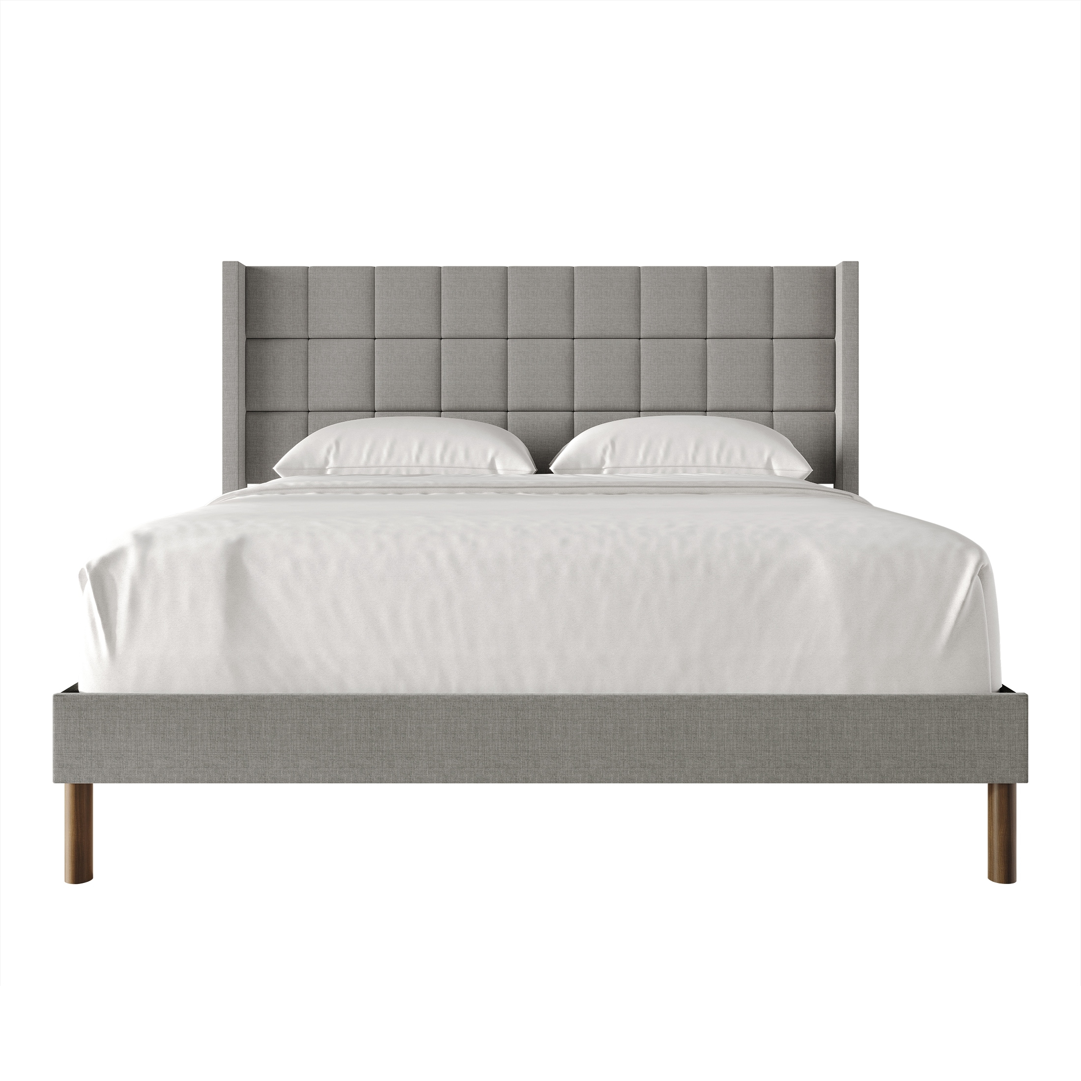 CraftPorch Mid Century Modern Linen Upholstered Bed