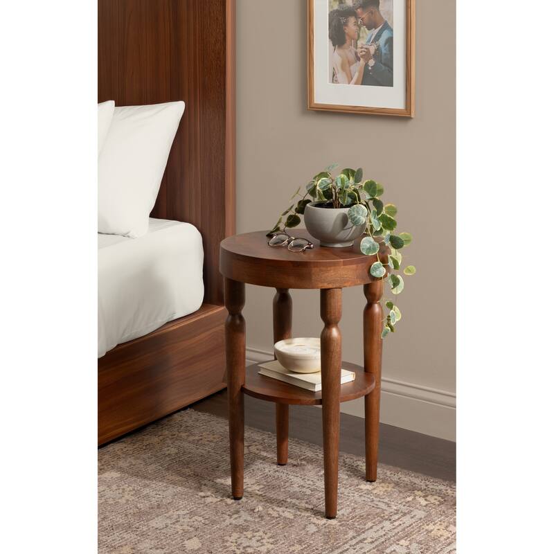 Kate and Laurel Ardentown Round Wood Side Table