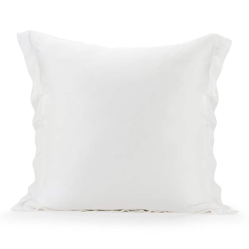 HiEnd Accents Premium 100% Lyocell Silky Soft Modern Contemporary Euro Sham Pillow Cover, 27" x27" - White