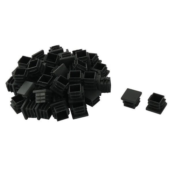 Unique Bargains 50 Pcs Antislip Plastic Square 19mm x 19mm Chair Foot Cover Table Furniture Leg Protector Balck