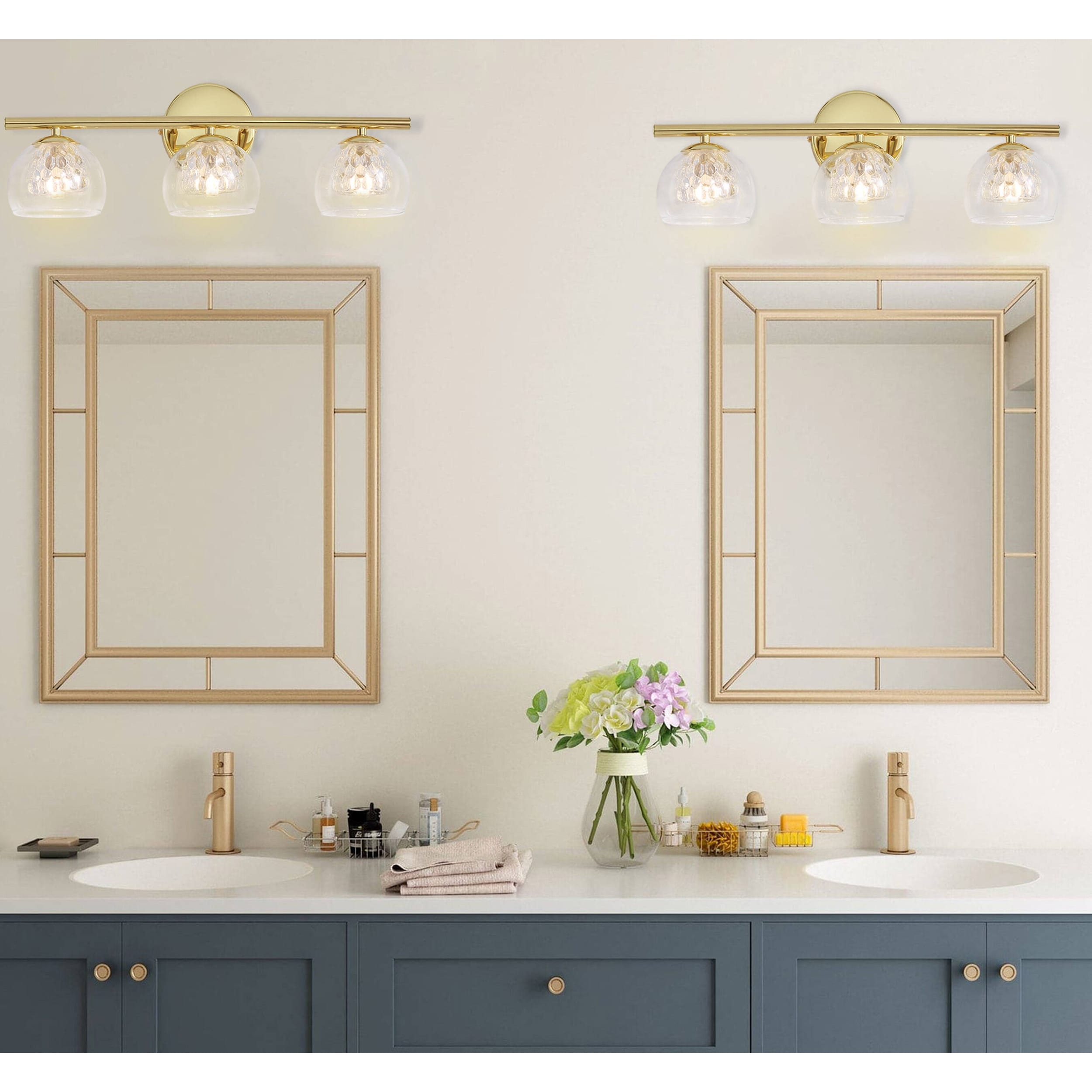 Brushed gold bathroom sconces top