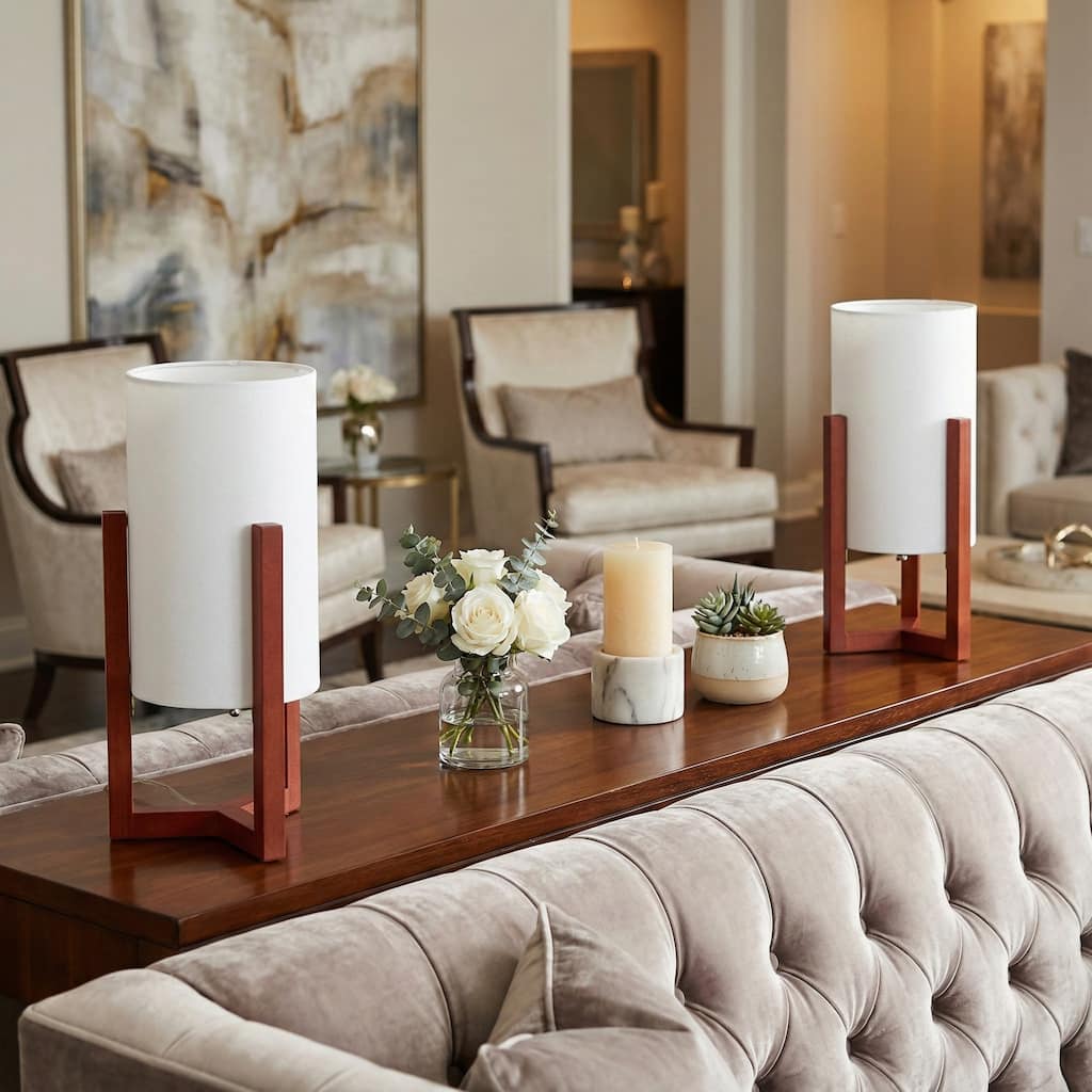 Decorative Cylinder Tripod Table Lamp - 15.0"