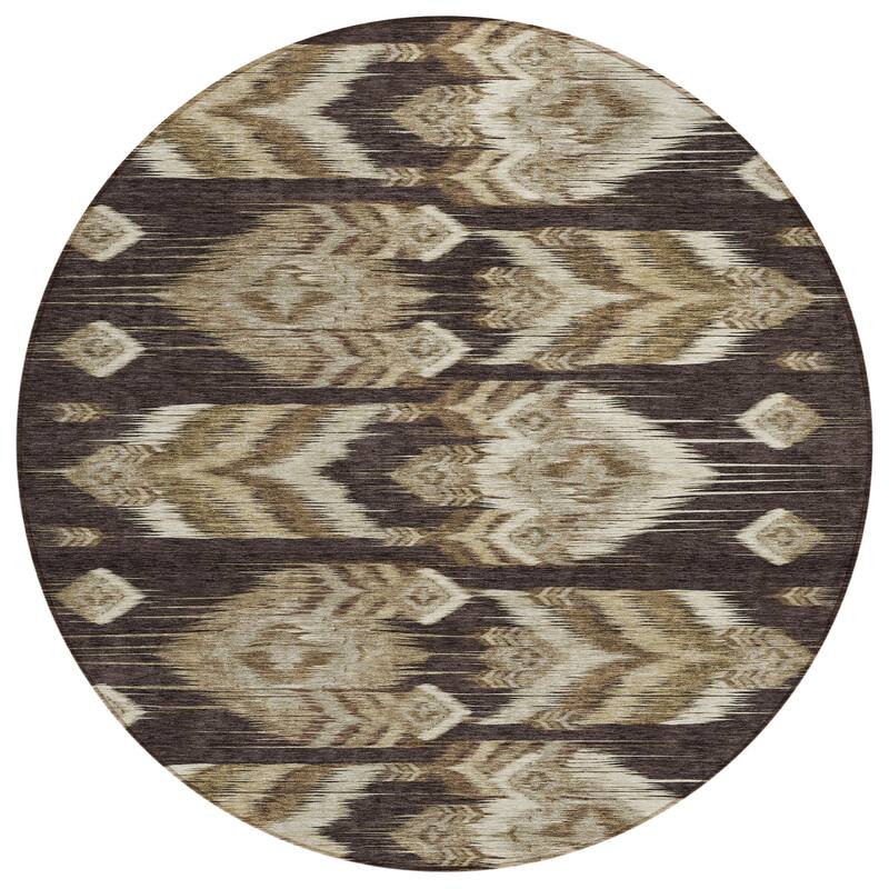 Machine Washable Indoor/ Outdoor Chantille Abstract Boho Rug